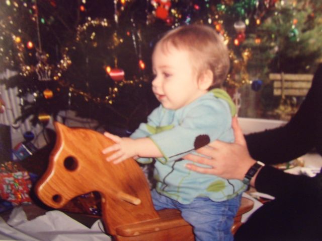 wooden rocking horse