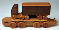 wooden train piggy back car toy